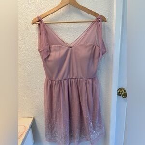Wish Mauve Pink Chiffon Tie-Shoulder Dress